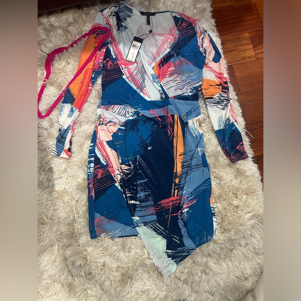 NWT BcbgMaxAzria Asymmetrical Abstract Dress